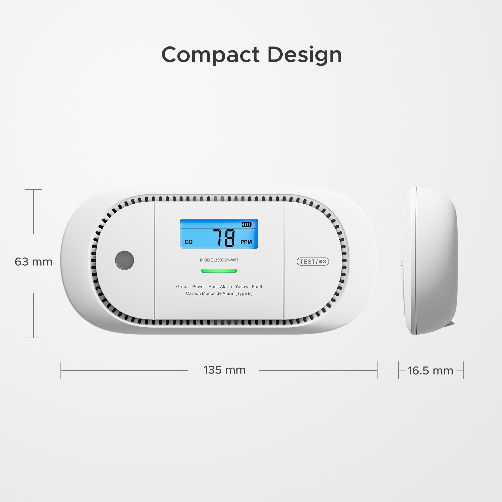 X-Sense XC01-WR Wireless Interconnected Carbon Monoxide Detector/CO Alarm
