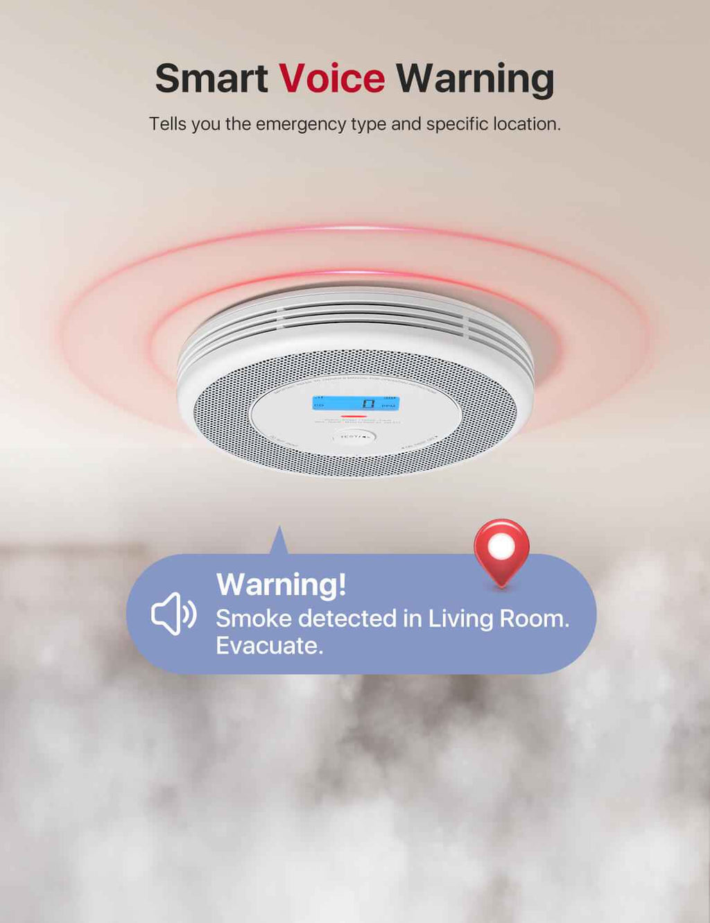 XP0A-iR Smart Smoke and CO Alarm with Voice Alert & App | X-Sense