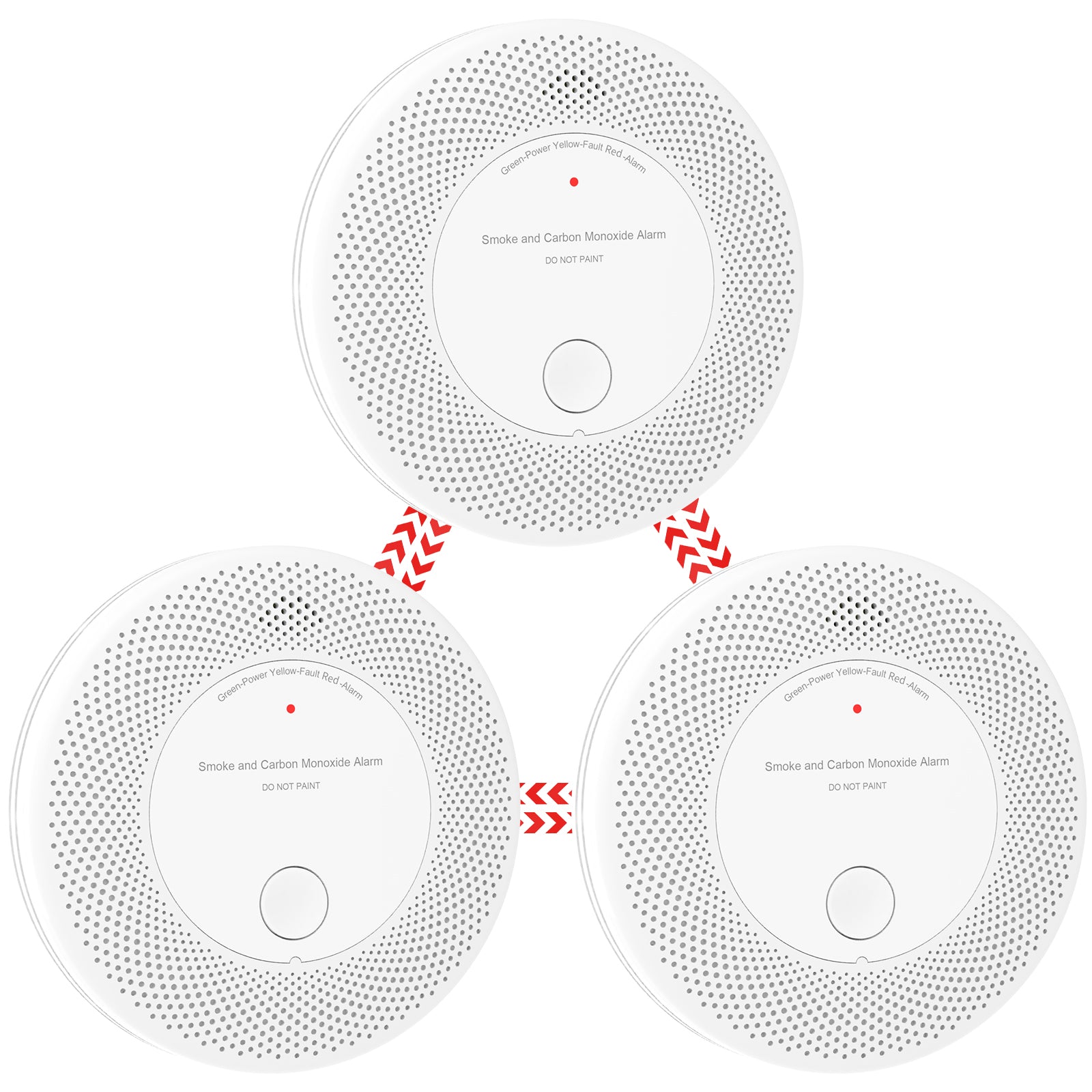 Wireless Interlinked Combo Smoke and Carbon Monoxide Detector , 10-Year Battery Smoke Alarm CO Detector VCS61F