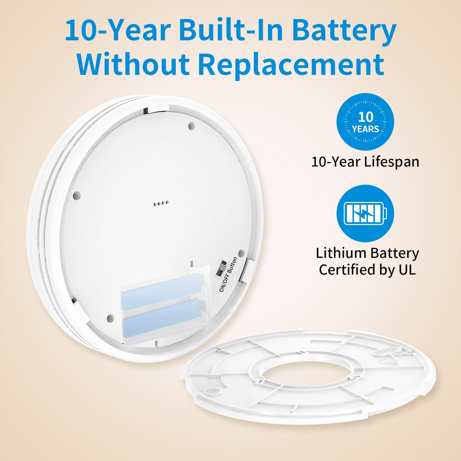 Wireless Interlinked Combo Smoke and Carbon Monoxide Detector , 10-Year Battery Smoke Alarm CO Detector VCS62F