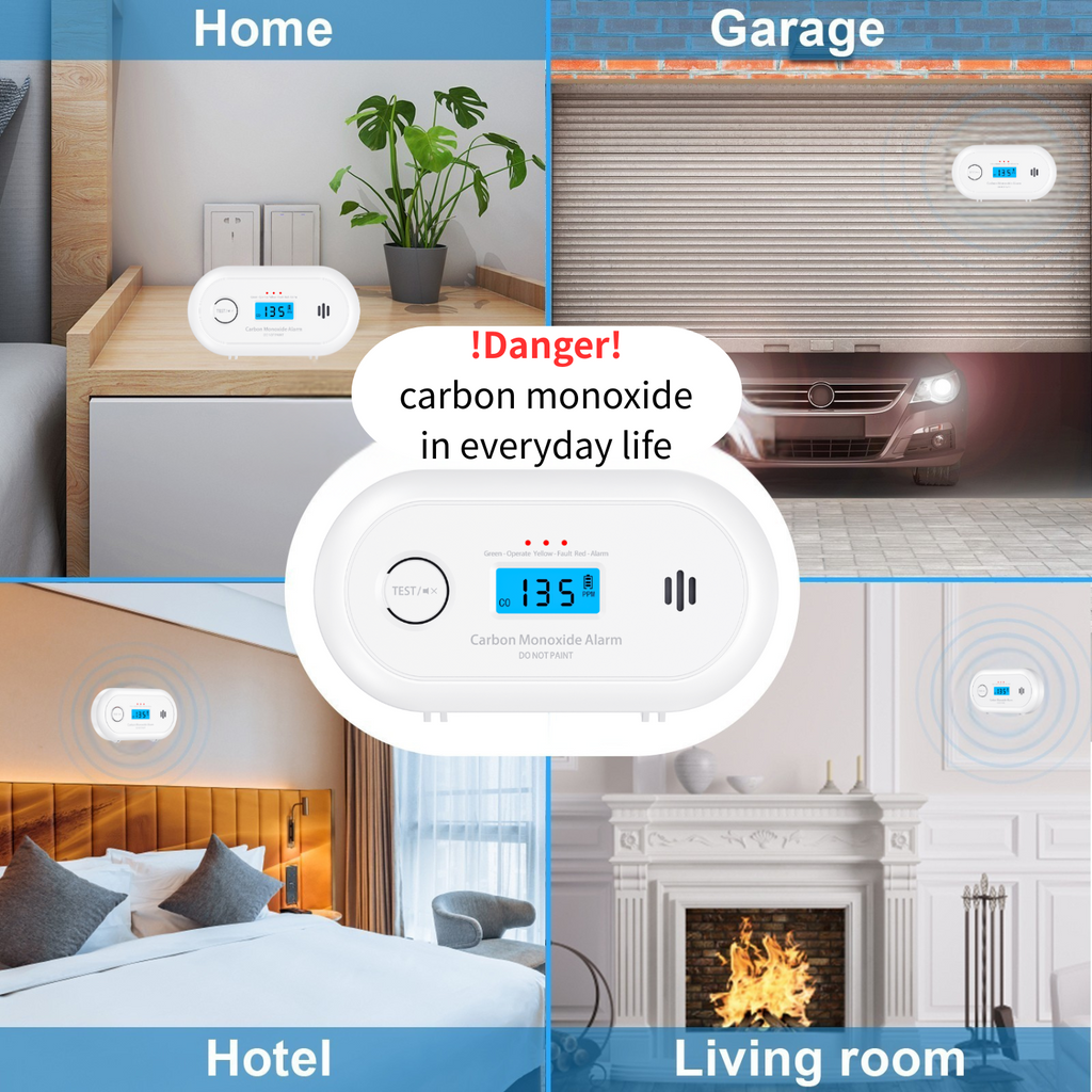 Carbon Monoxide Alarm with Digital LCD Display and Test Button, CO Detector with 5-Year Life Battery, EN 50291, VC22R