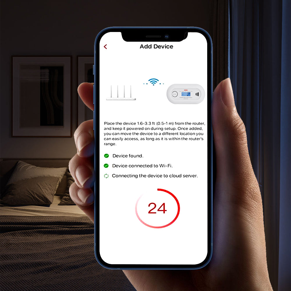 Wi-Fi Smart CO Detector with Tuya APP Control, WiFi Carbon Monoxide Alarm with long-life Li-Battery, EN50291/CE VC21W