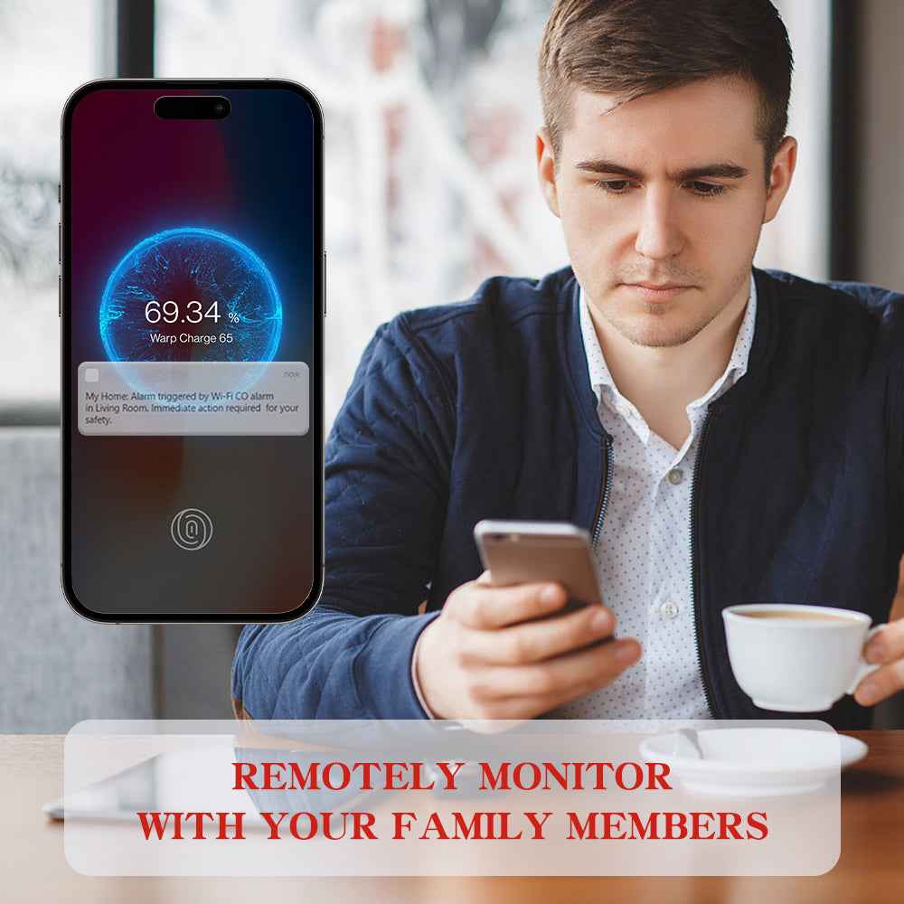 Wi-Fi Smart CO Detector with Tuya APP Control, WiFi Carbon Monoxide Alarm with long-life Li-Battery, EN50291/CE VC21W