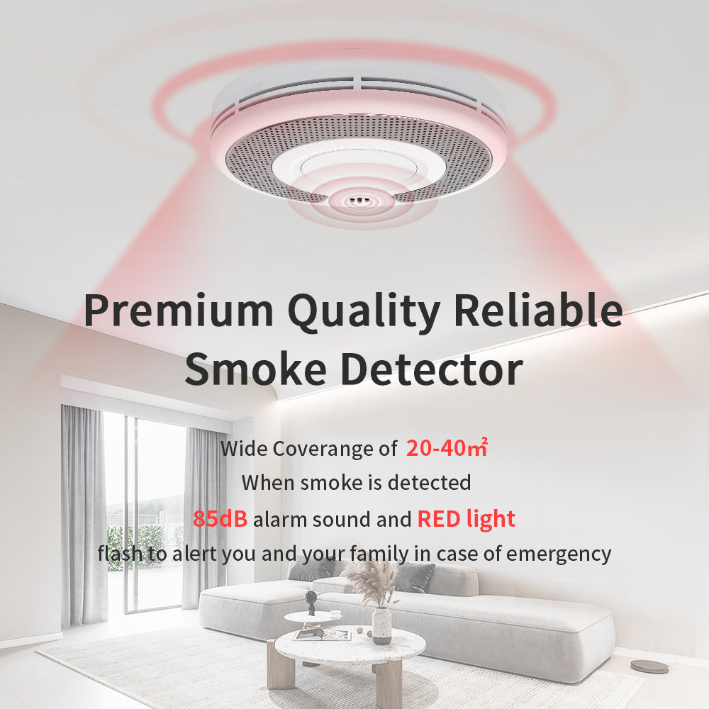 WiFi Smart Smoke Detector with Tuya App control, Wi-Fi Smoke Alarm with Sealed 10-Year Li-Battery, CE EN 14604, VS03W
