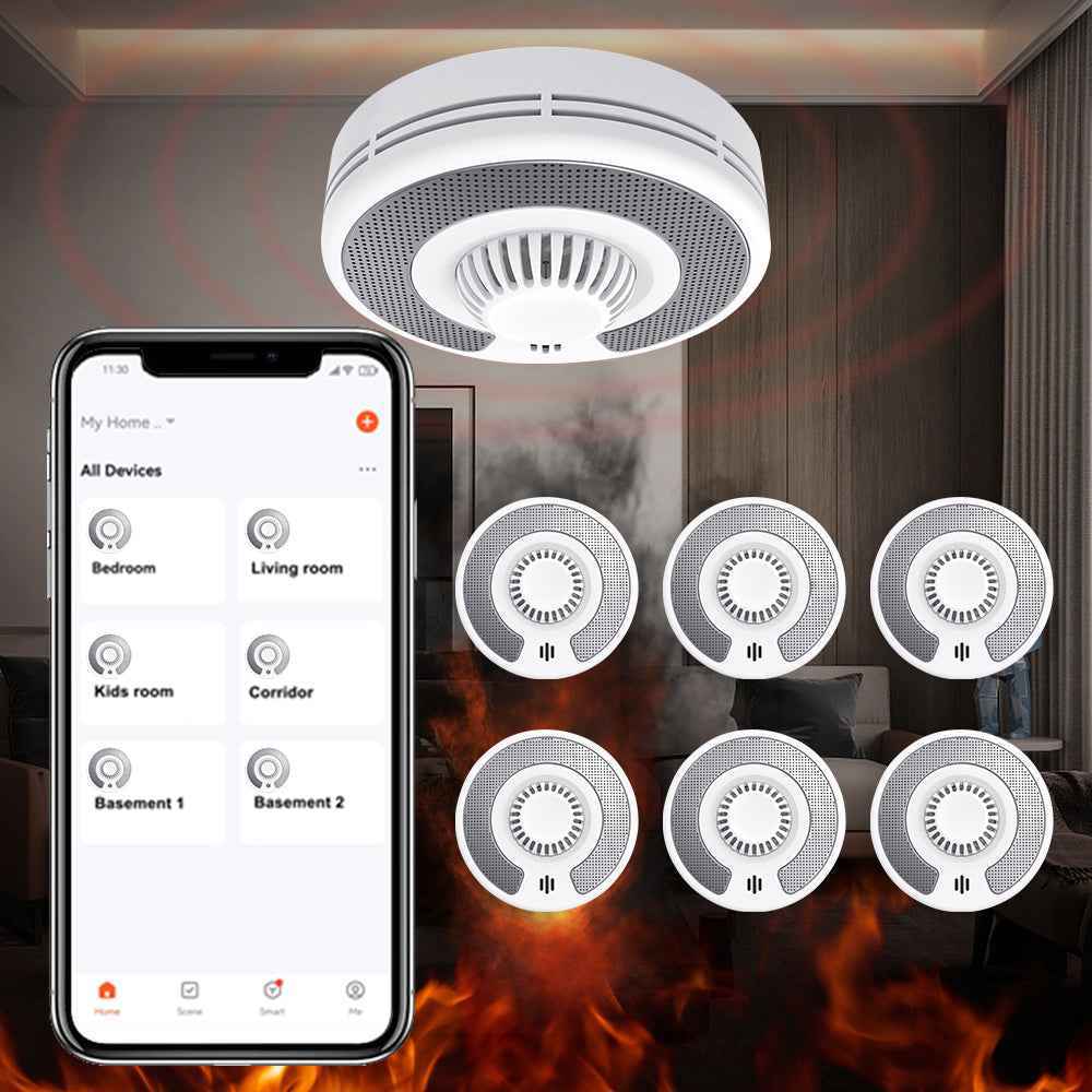 Combo Smoke and Heat Detector with Tuya App control/2.4GHz WiFi, 2 in 1 Dual Sensor Fire Alarm with 10 years sealed battery, VSH03W