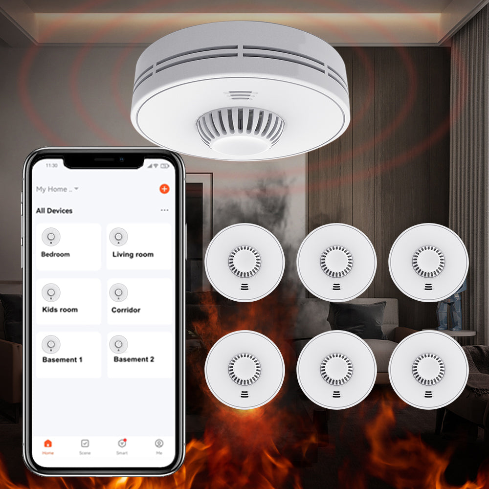 WiFi Smart Heat Detector with Tuya App Control, 2.4GHz WiFi Heat Alarm with Sealed 10-Year Battery, VH01W