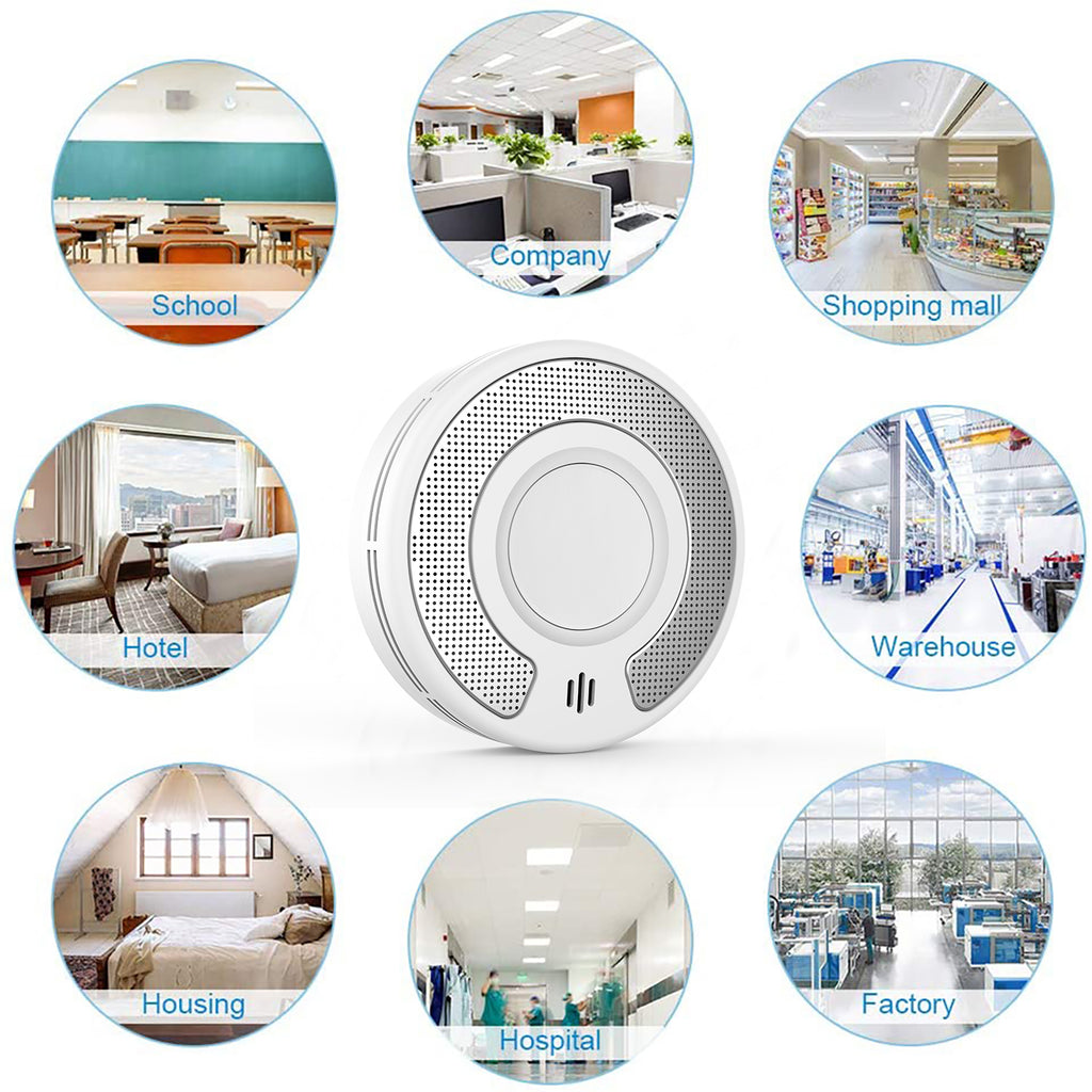 Wireless Interlinked Smoke Alarm 10 Years Battery Interconnected Smoke Detector with LED Indicator & Silence Button VS03F
