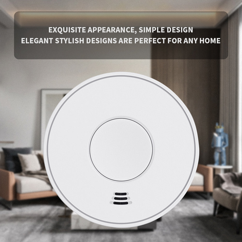 Wireless Interlinked Smoke Alarm 10 Years Battery Interconnected Smoke Detector with LED Indicator & Silence Button VS01F