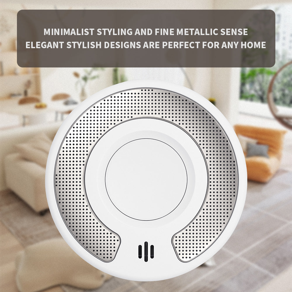 Wireless Interlinked Smoke Alarm 10 Years Battery Interconnected Smoke Detector with LED Indicator & Silence Button VS03F
