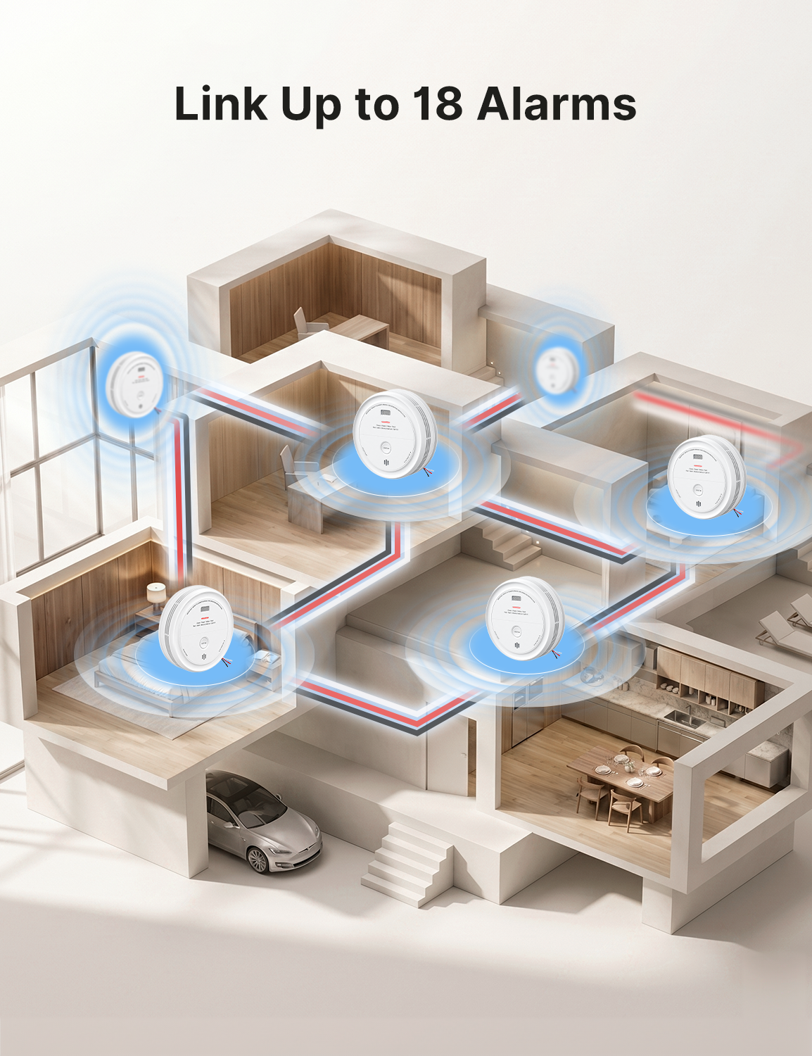 XP0J-iA Smart Hardwired Smoke and CO Alarm with Voice Alerts