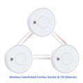 Wireless Interlinked Combination Smoke and Carbon Monoxide Detector, 10-Year Battery Smoke Alarm CO Detector with Large Test/Silence Button, VCS01F