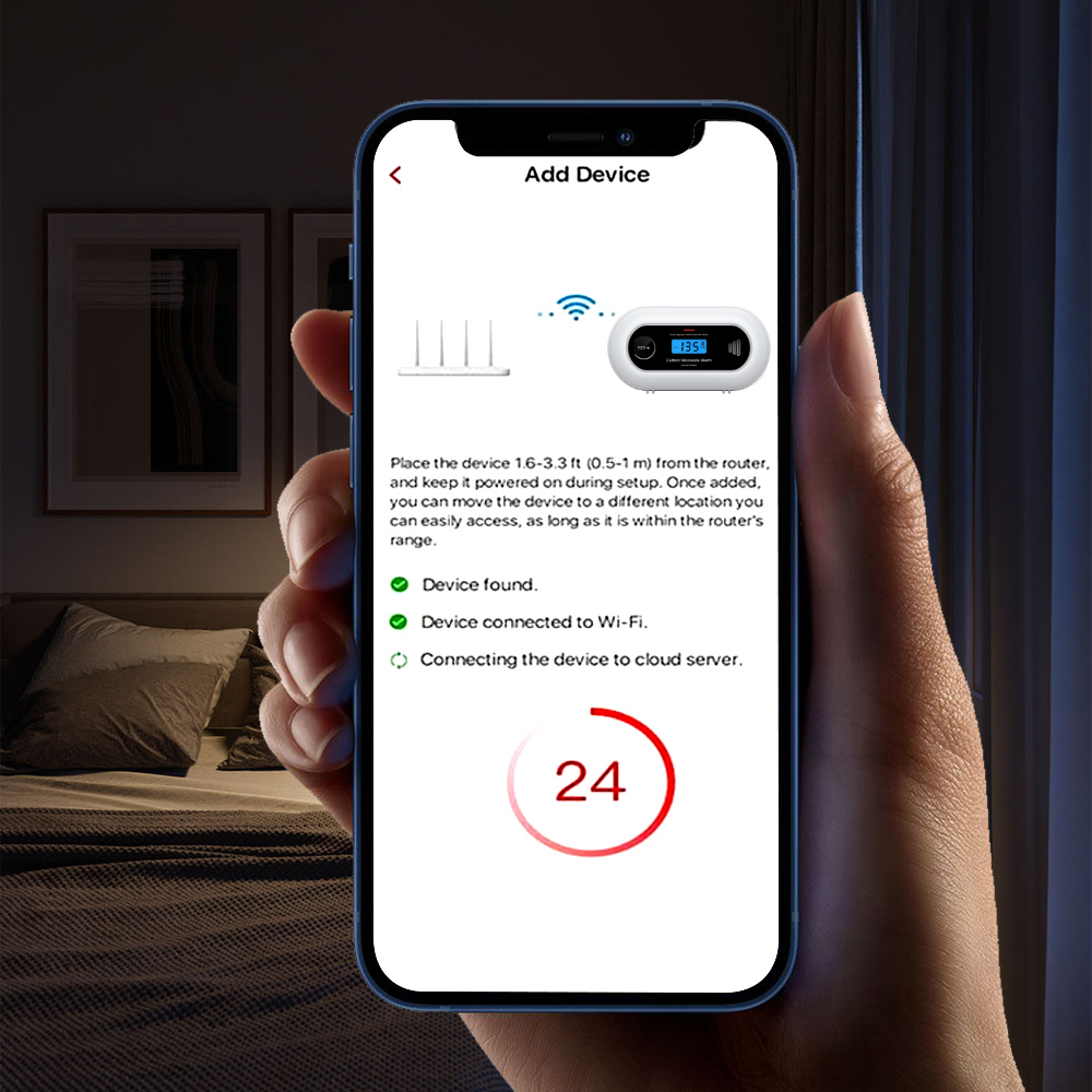 Wi-Fi Smart CO Detector with Tuya APP Control, WiFi Carbon Monoxide Alarm with long-life Li-Battery, EN50291/CE VC21W