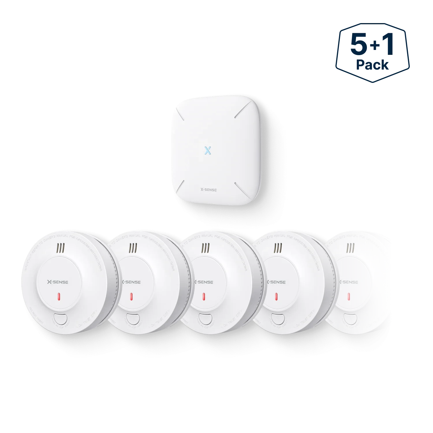 SD19-MN Interconnected Smart Smoke Alarm 5-Pack with 1*Base Station