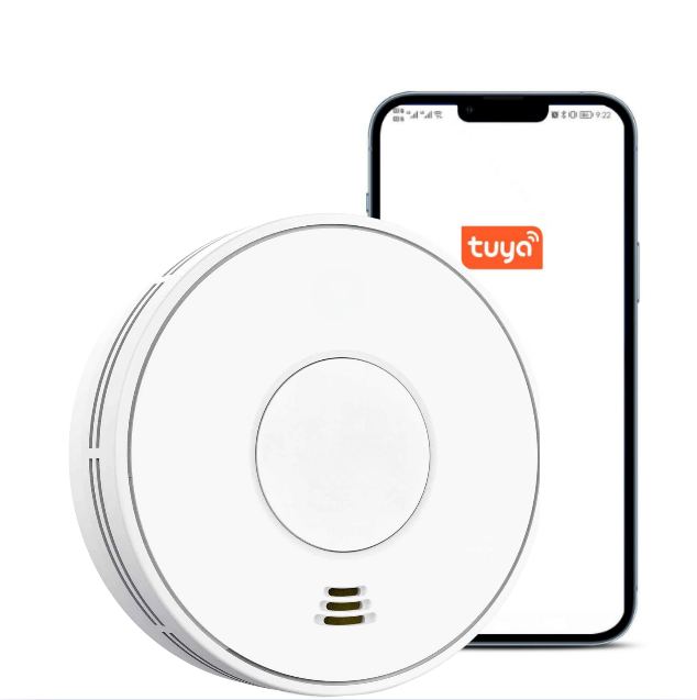 WiFi Smart Smoke Detector with Tuya App control, Wi-Fi Smoke Alarm with Sealed 10-Year Li-Battery, CE EN 14604, VS01W