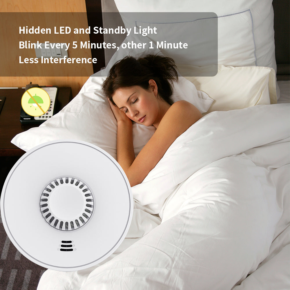 WiFi Smart Heat Detector with Tuya App Control, 2.4GHz WiFi Heat Alarm with Sealed 10-Year Battery, VH01W