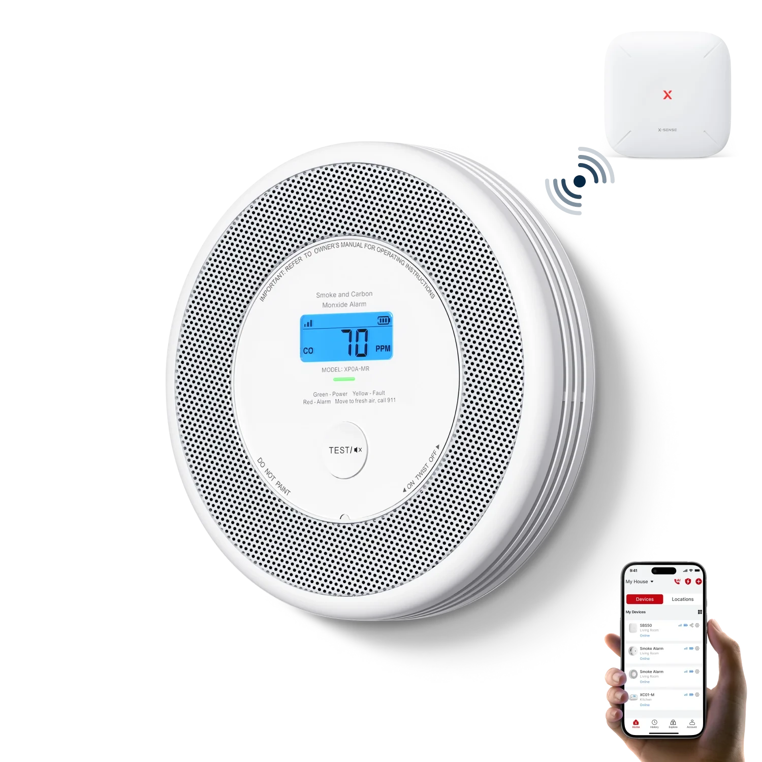 XP0A-MR Interconnected Smart Smoke and CO Alarm with Voice Alerts