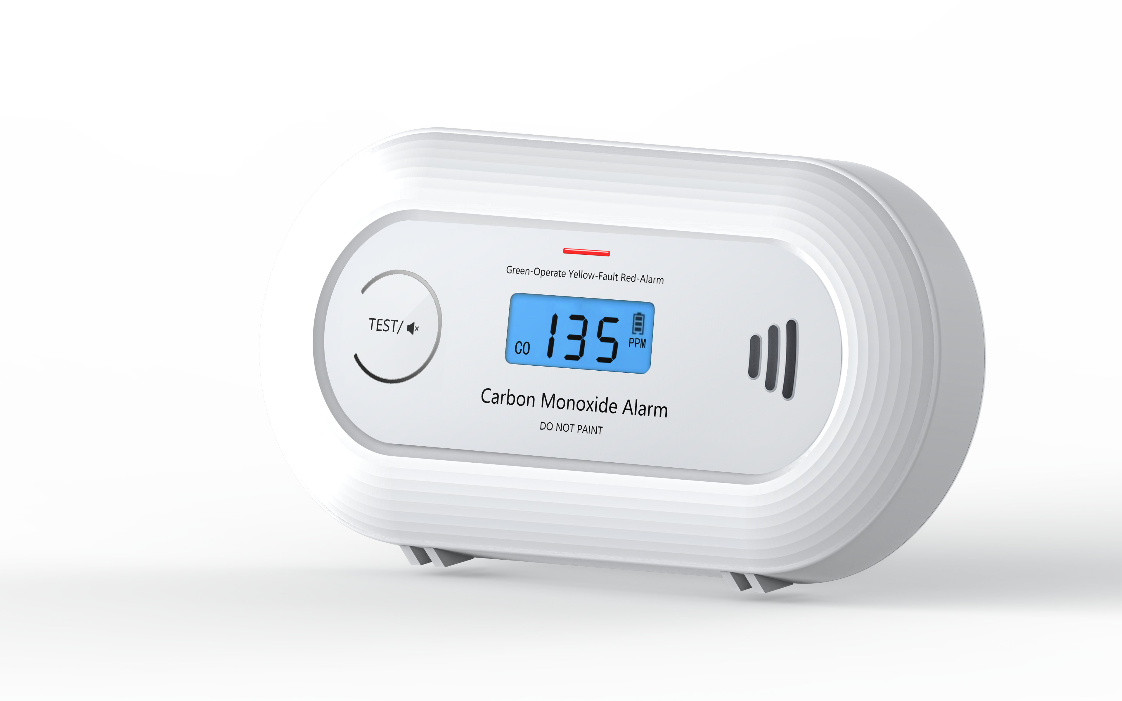 Carbon Monoxide Alarm with Digital LCD Display and Test Button, CO Detector with 10-Year Life Battery, EN 50291, VC21