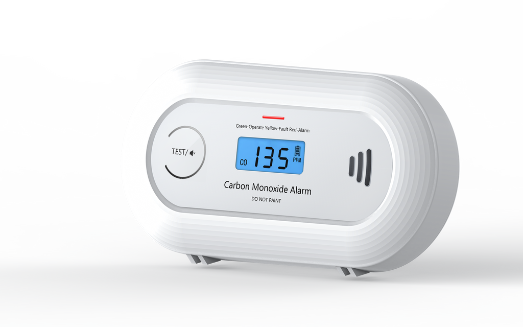 Carbon Monoxide Alarm with Digital LCD Display and Test Button, CO Detector with 10-Year Life Battery, EN 50291, VC21