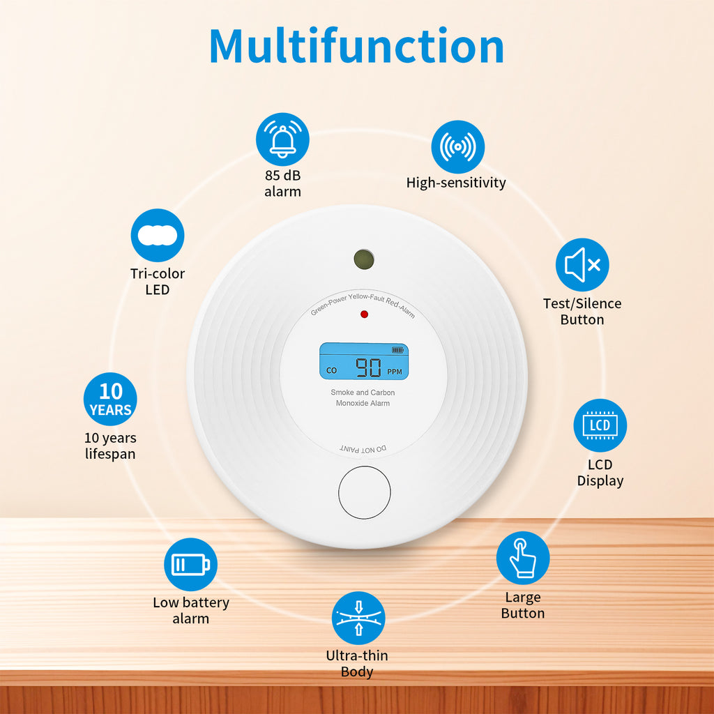 Smoke and Carbon Monoxide Detector with 10-Year Battery VCS52