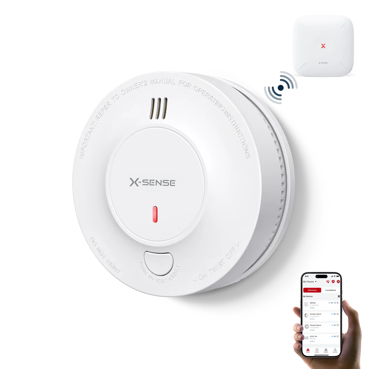 SD19-MN Interconnected Smart Smoke Alarm 5-Pack with 1*Base Station
