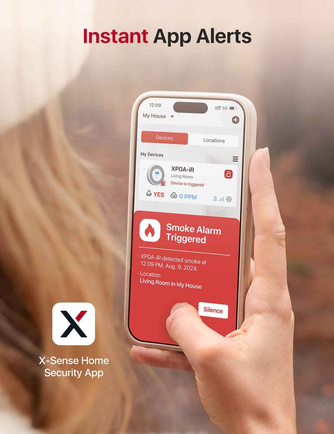XP0A-iR Smart Smoke and CO Alarm with Voice Alert & App | X-Sense