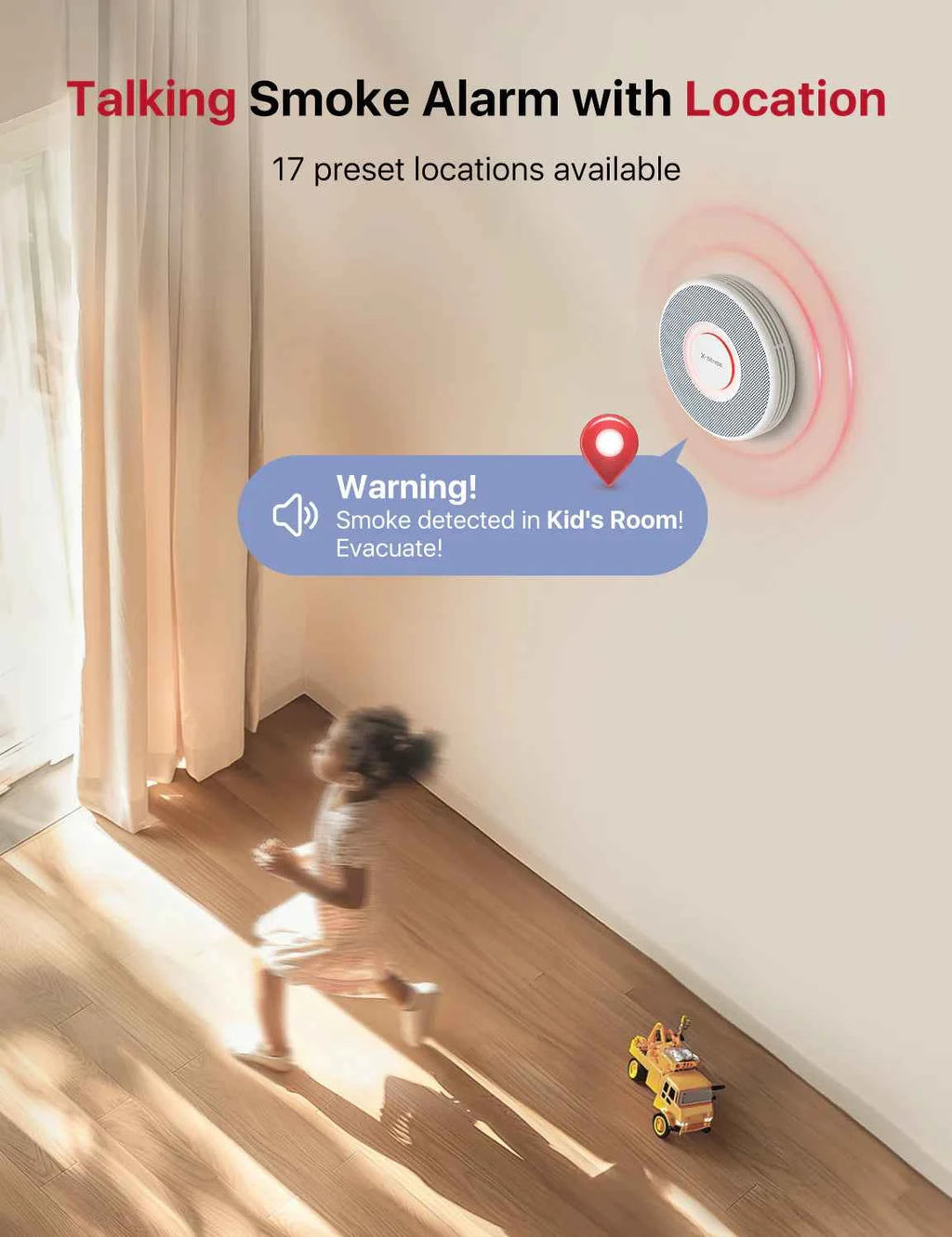 XS0B-MR Interconnected Smart Smoke Alarm with Voice Alerts