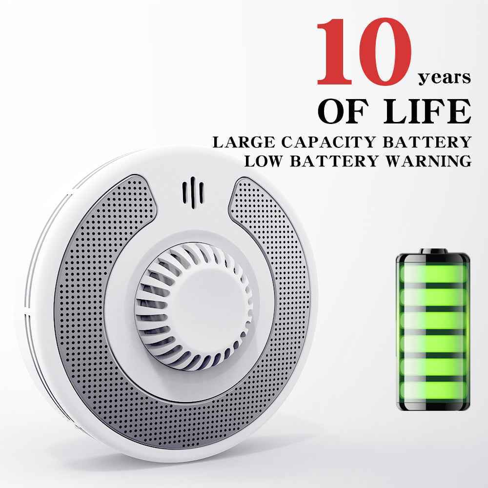 Combo Smoke and Heat Detector with Tuya App control/2.4GHz WiFi, 2 in 1 Dual Sensor Fire Alarm with 10 years sealed battery, VSH03W