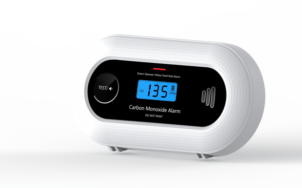 Carbon Monoxide Alarm with Digital LCD Display and Test Button, CO Detector with 10-Year Life Battery, EN 50291, VC21
