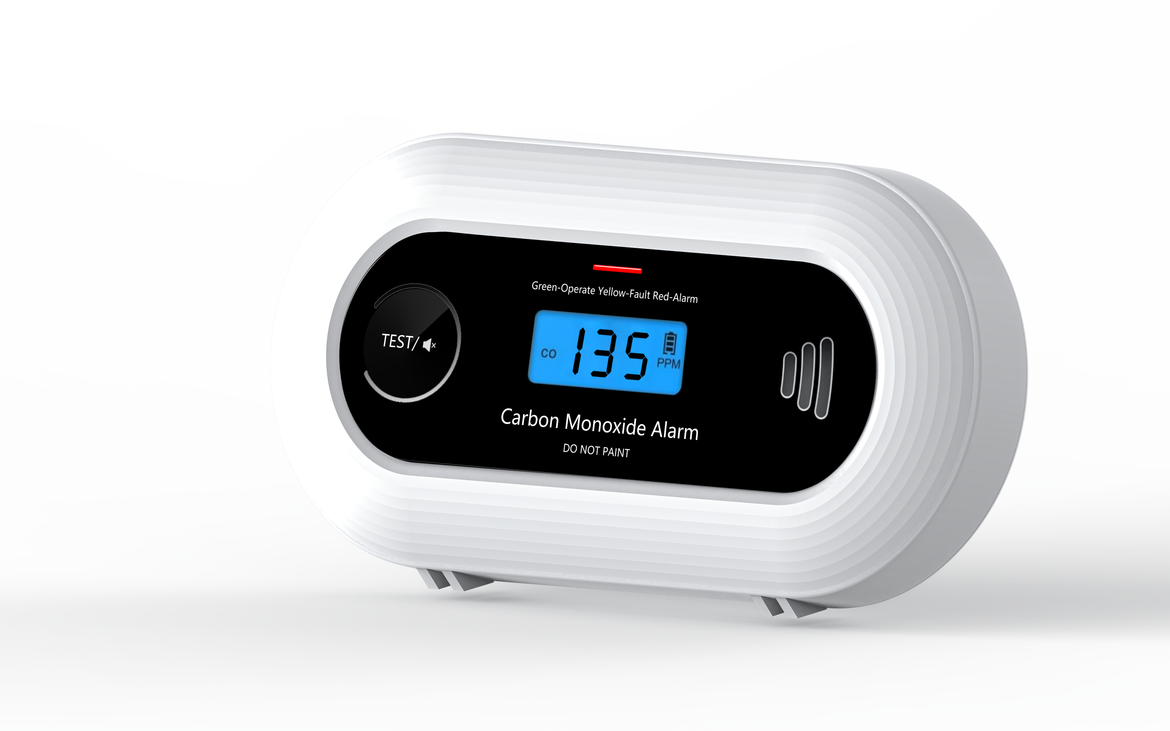 Carbon Monoxide Alarm with Digital LCD Display and Test Button, CO Detector with 10-Year Life Battery, EN 50291, VC21