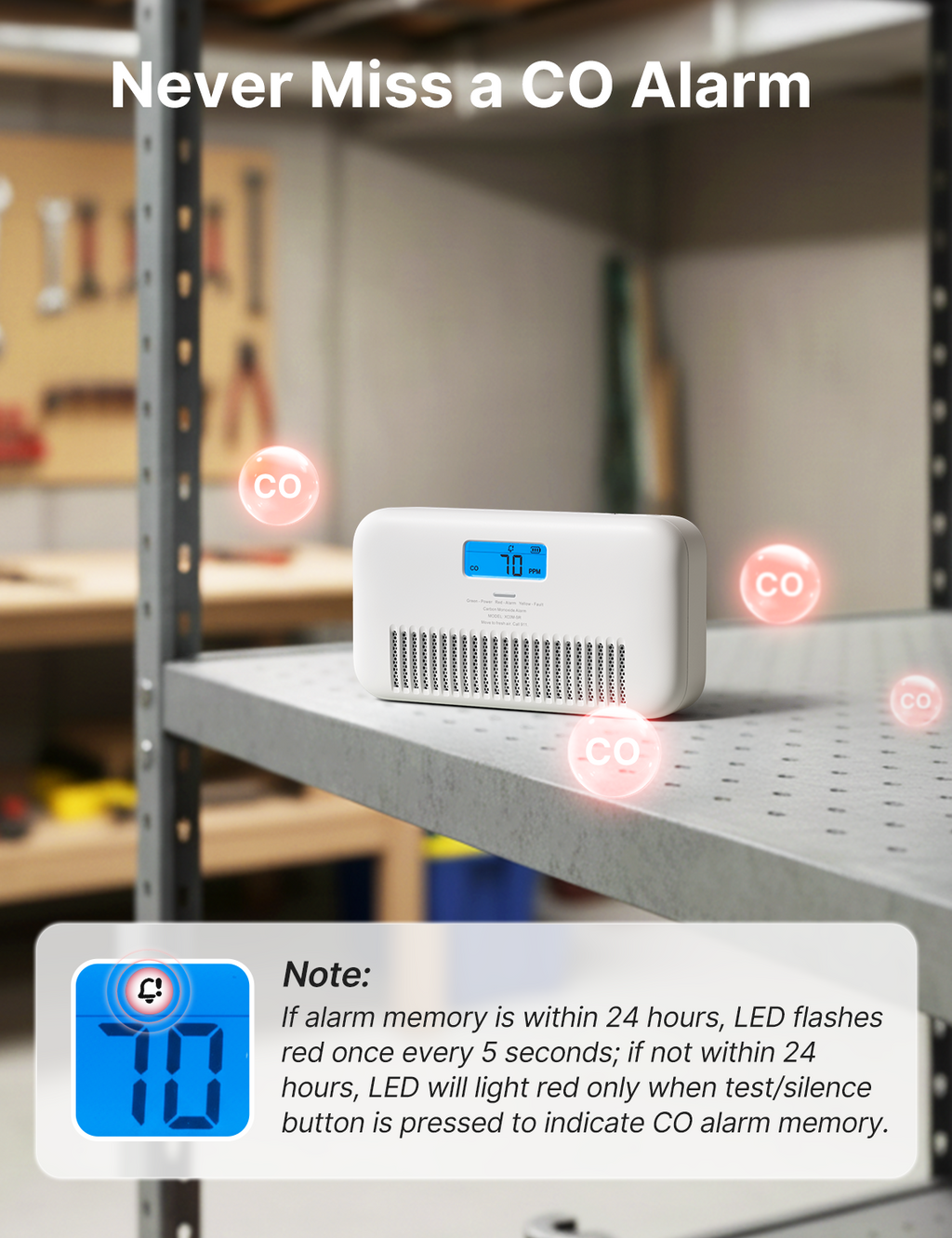 XC0M-SR Standalone Carbon Monoxide Alarm