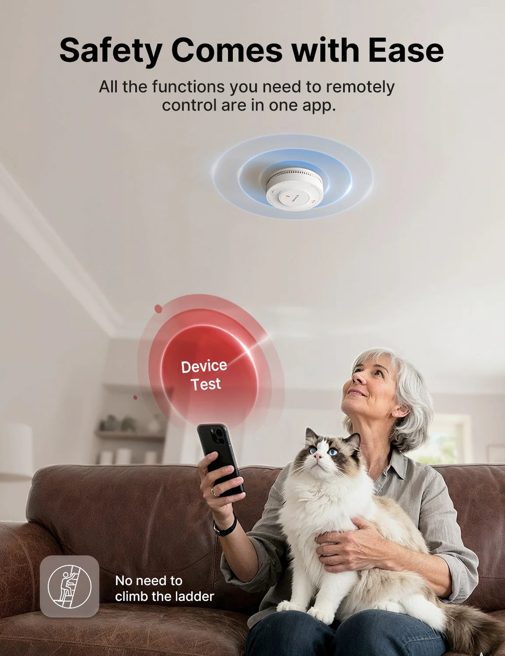 SD19-MN Interconnected Smart Smoke Alarm 5-Pack with 1*Base Station
