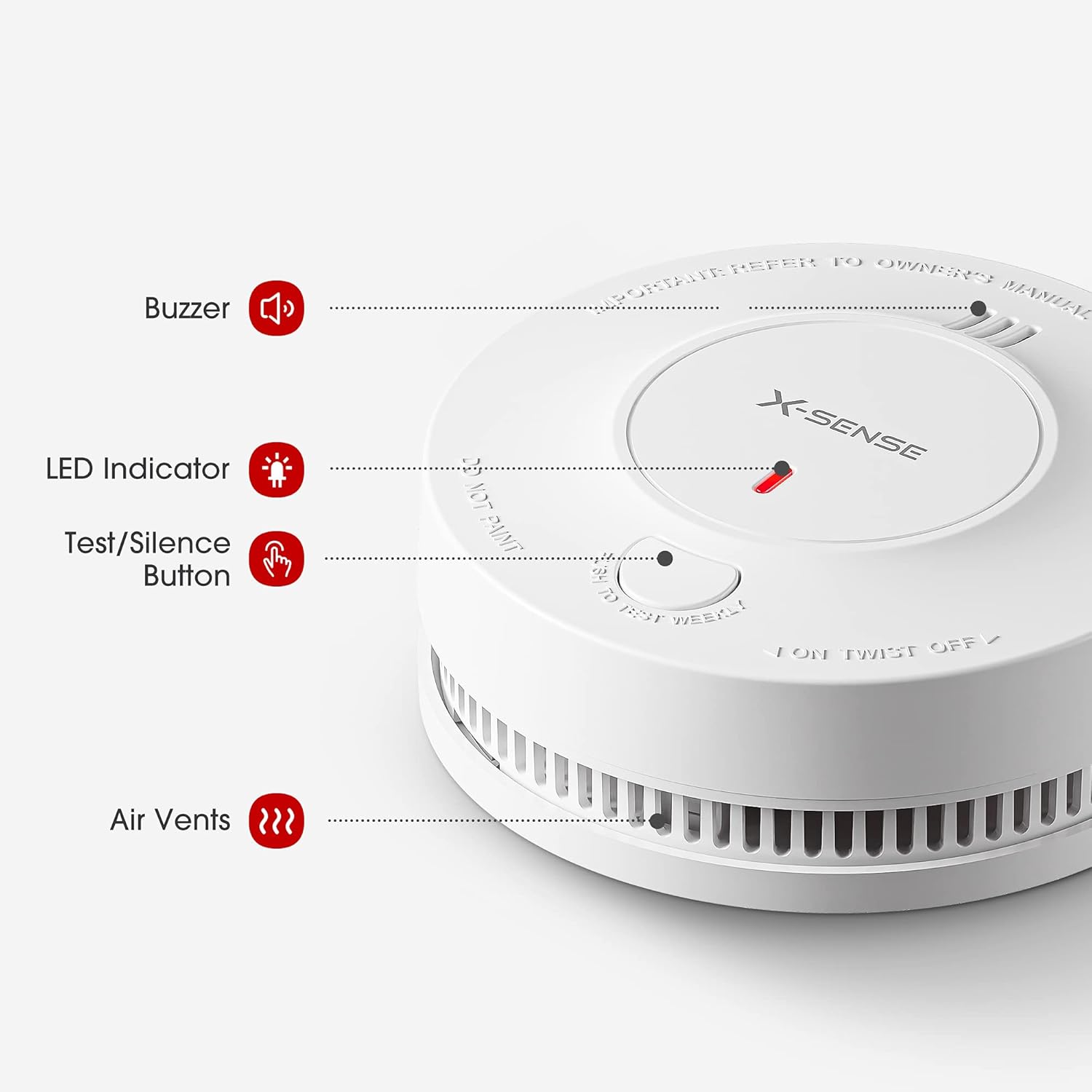 SD2J0AX 10-Year Battery Photoelectric Smoke Alarm | X-Sense