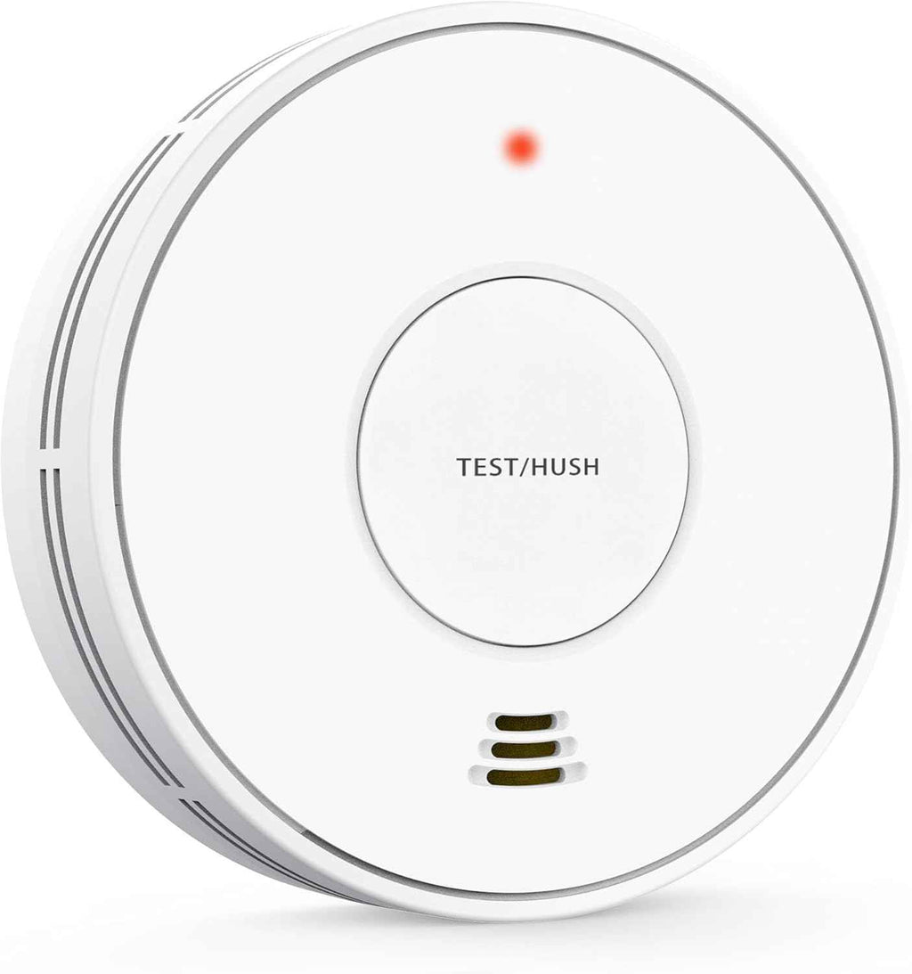 Combination Smoke and Carbon Monoxide Alarm, 10-Year Battery Smoke Alarm CO Detector with Large Test/Silence Button, Adhesive or Screw Installation, VCS01