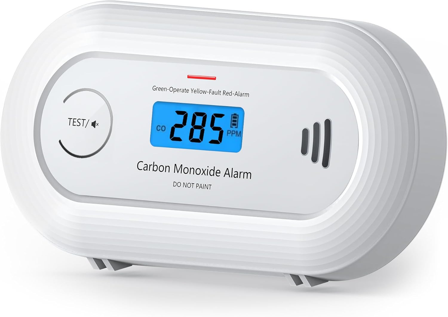 Carbon Monoxide Alarm with Digital LCD Display and Test Button, CO Detector with 10-Year Life Battery, EN 50291, VC21（副本）