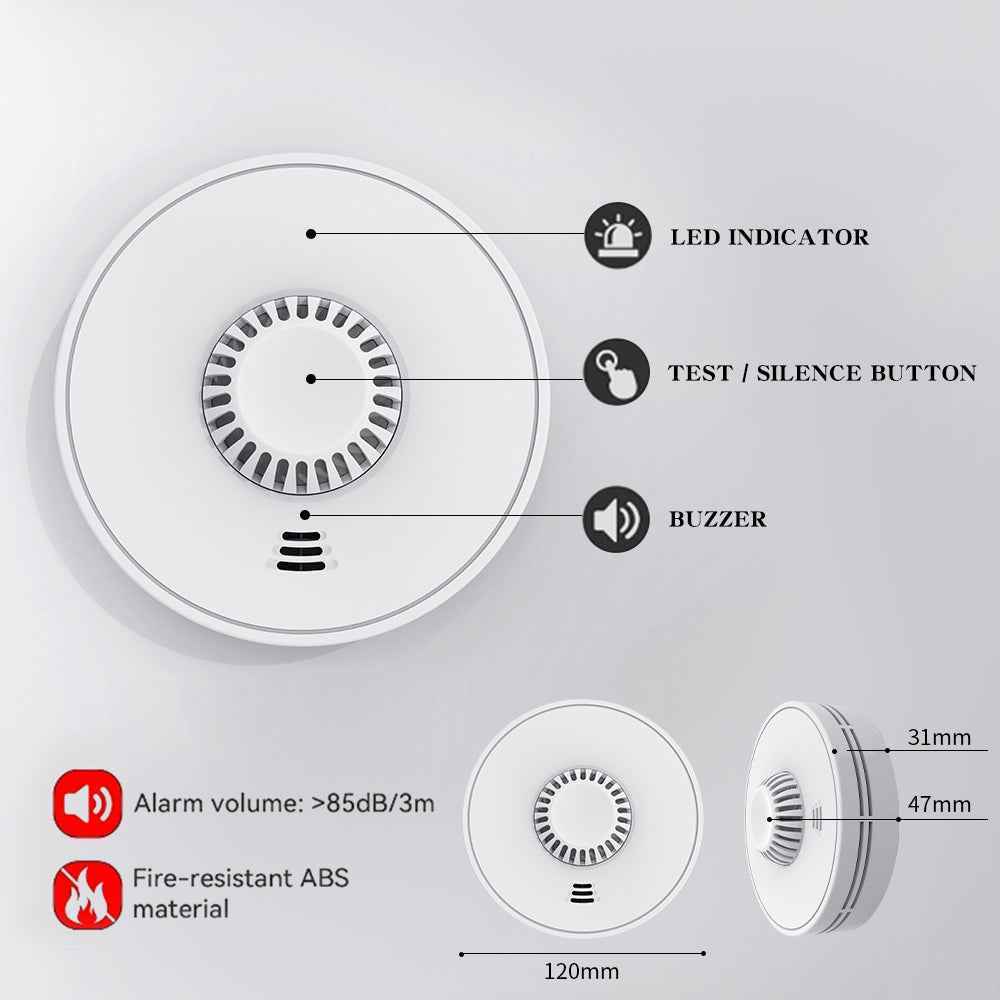 Wireless Interlinked Heat Alarm with Large Test/Mute Button, Heat Detector for Kitchen, 10 Years Sealed Battery Life, VH03F