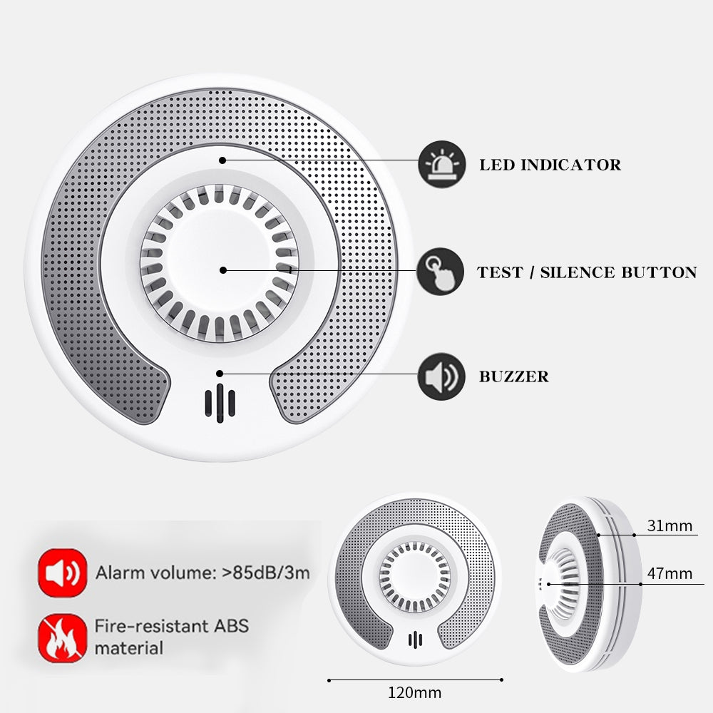 Wireless Interlinked Heat Alarm with Large Test/Mute Button, Heat Detector for Kitchen, 10 Years Sealed Battery Life, VH03F