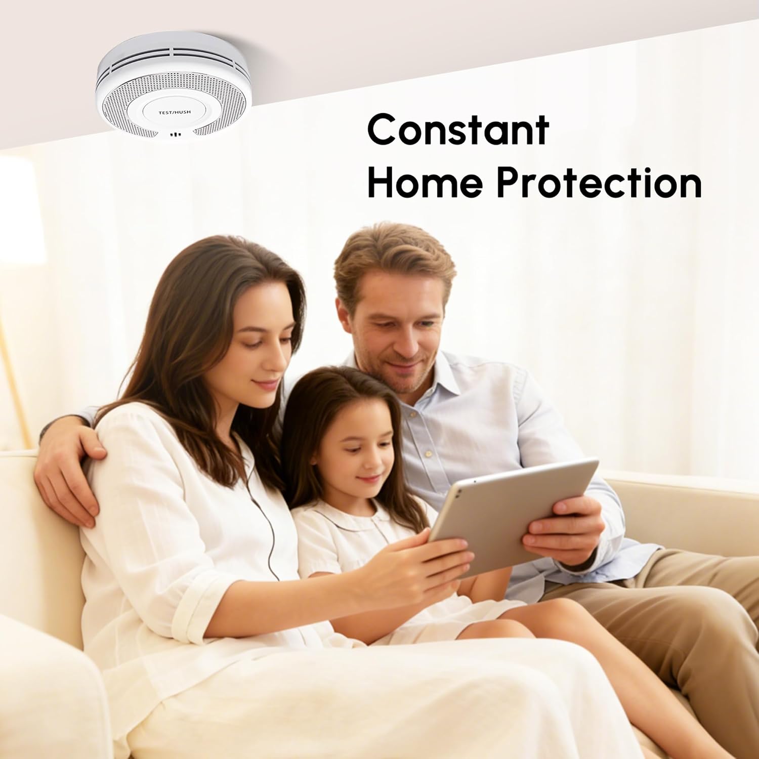 Combo Smoke and Carbon Monoxide Detector , 10-Year Battery Smoke Alarm CO Detector with Large Test/Silence Button, Adhesive or Screw Installation, VSC03