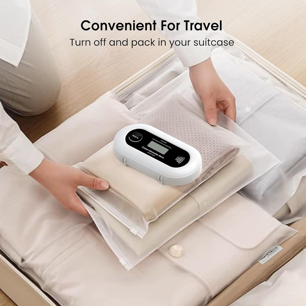Carbon Monoxide Alarm with Digital LCD Display and Test Button, CO Detector with 10-Year Life Battery, EN 50291, VC21