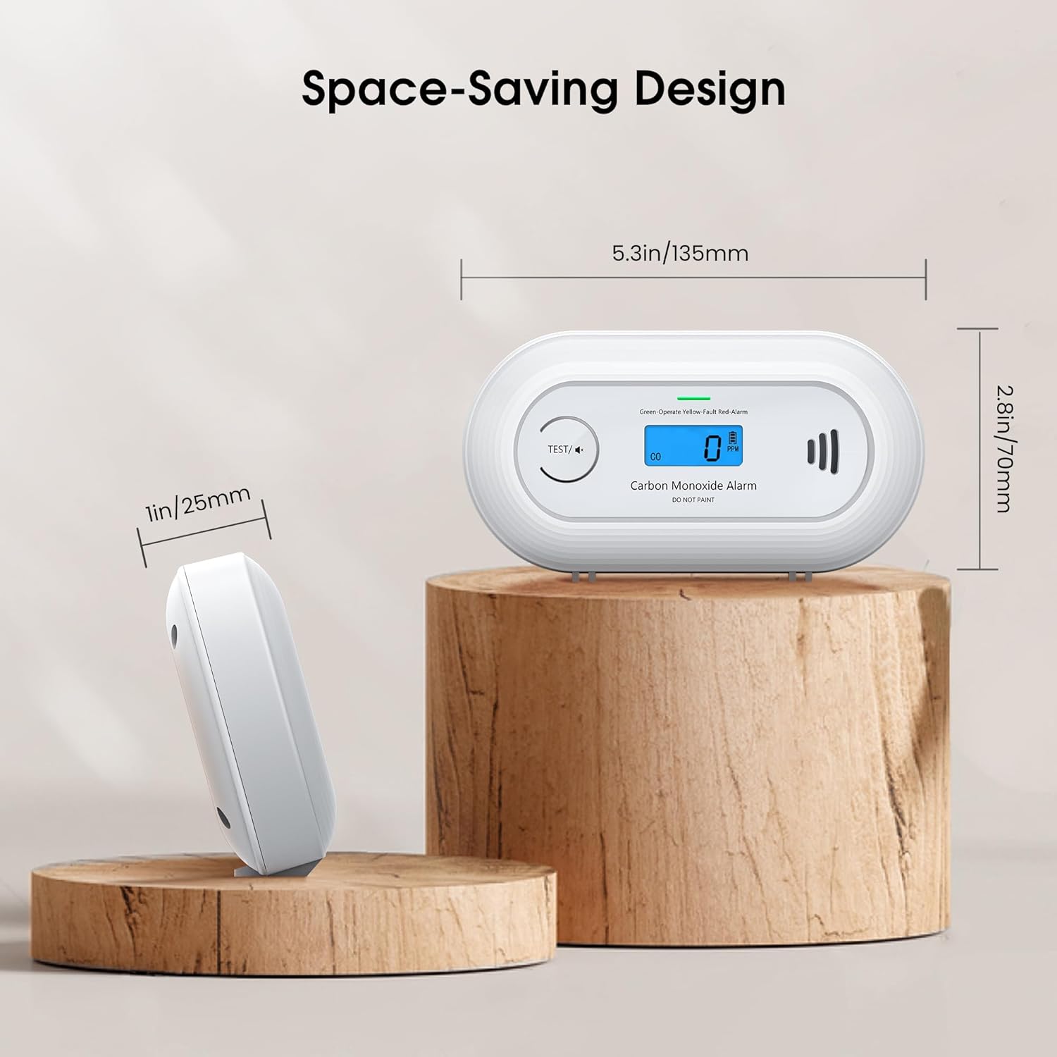 Carbon Monoxide Alarm with Digital LCD Display and Test Button, CO Detector with 10-Year Life Battery, EN 50291, VC21（副本）