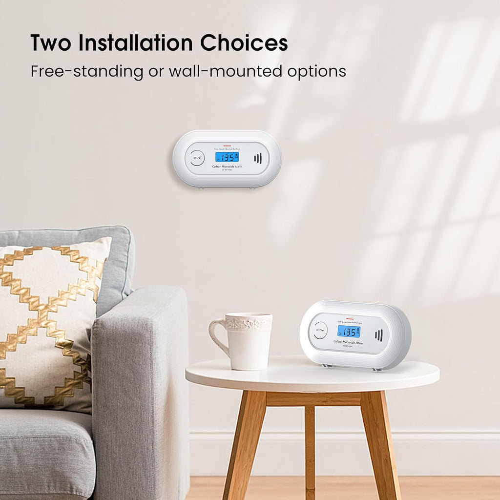 Carbon Monoxide Alarm with Digital LCD Display and Test Button, CO Detector with 10-Year Life Battery, EN 50291, VC21（副本）
