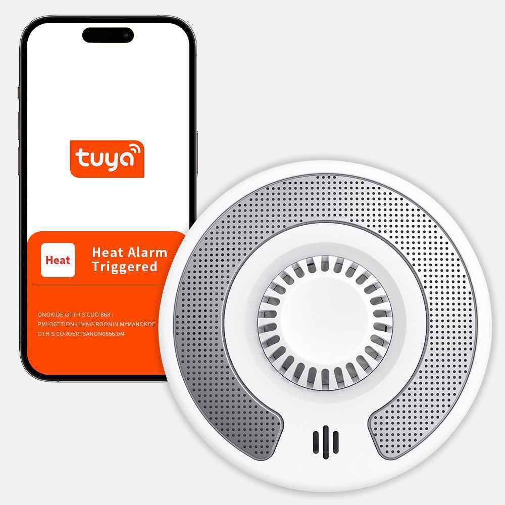 Combo Smoke and Heat Detector with Tuya App control/2.4GHz WiFi, 2 in 1 Dual Sensor Fire Alarm with 10 years sealed battery, VSH03W