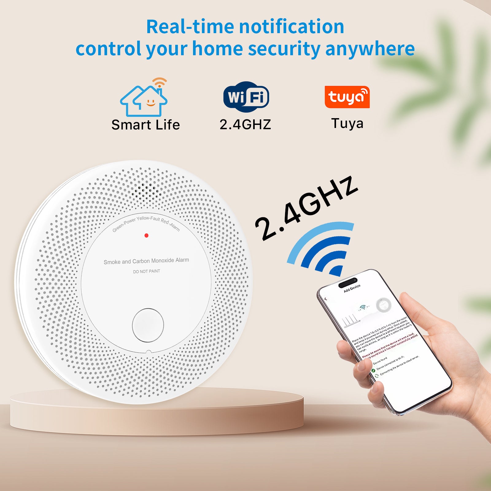 Smart Wifi Smoke & Carbon Monoxide Detector Combination Alarms with 10 Years Battery life VCS61W