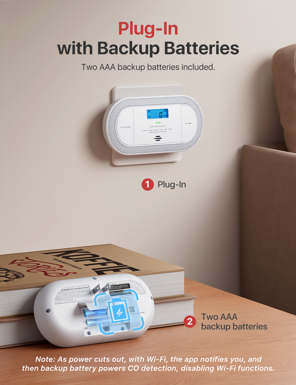 XC0C-iA Plug-in Smart Carbon Monoxide Alarm