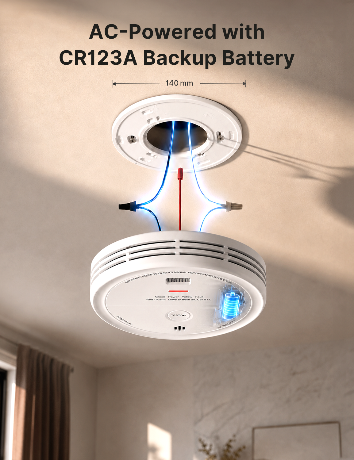 XP0J-iA Smart Hardwired Smoke and CO Alarm with Voice Alerts