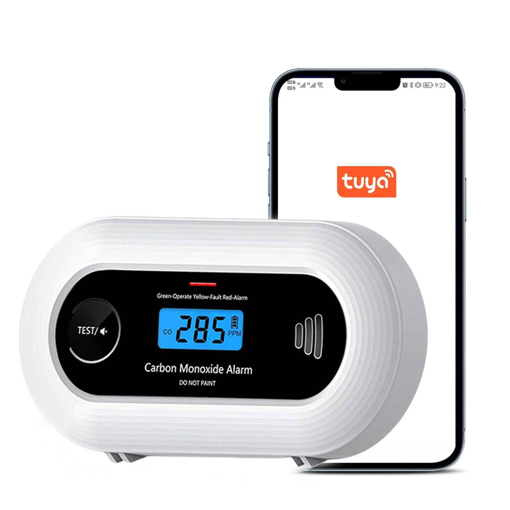 Wi-Fi Smart CO Detector with Tuya APP Control, WiFi Carbon Monoxide Alarm with long-life Li-Battery, EN50291/CE VC21W