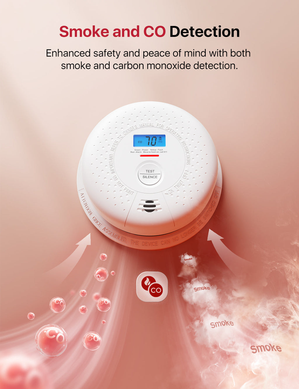 SC01-W Wireless Interconnected Combo Smoke and CO Detector | X-Sense