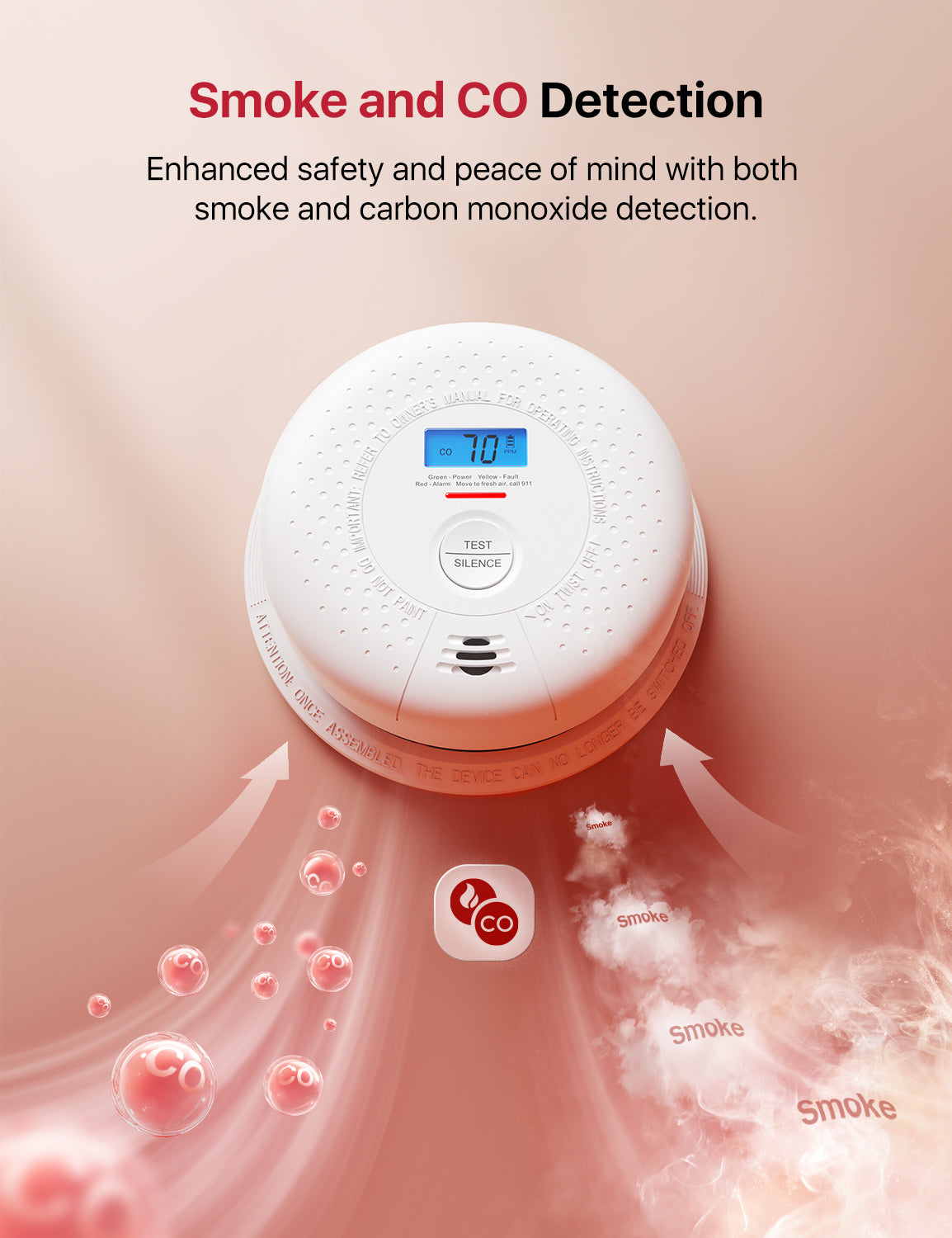 SC01-W Wireless Interconnected Combo Smoke and CO Detector | X-Sense
