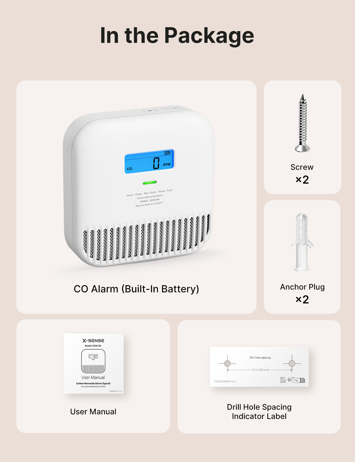 XC0K-SN Standalone Carbon Monoxide Alarm