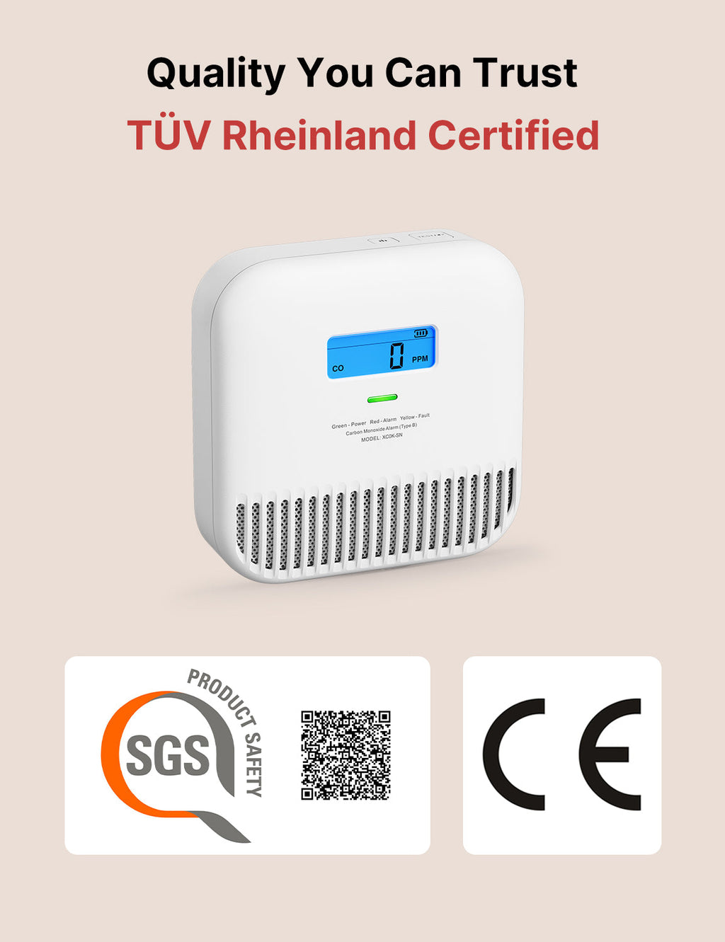 XC0K-SN Standalone Carbon Monoxide Alarm