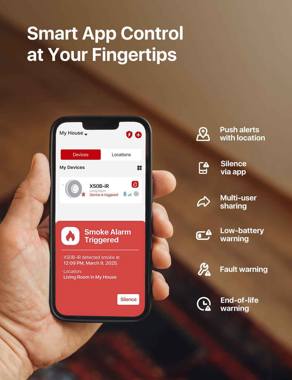 XS0B-iR Smart Smoke Alarm with Voice Alerts